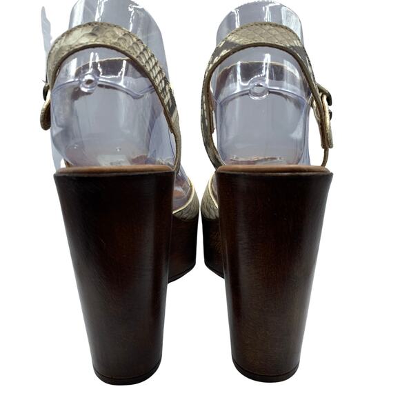 Steve Madden Lulla Leather Sandals Women's In Natural Reptile 9 - Picture 6 of 8